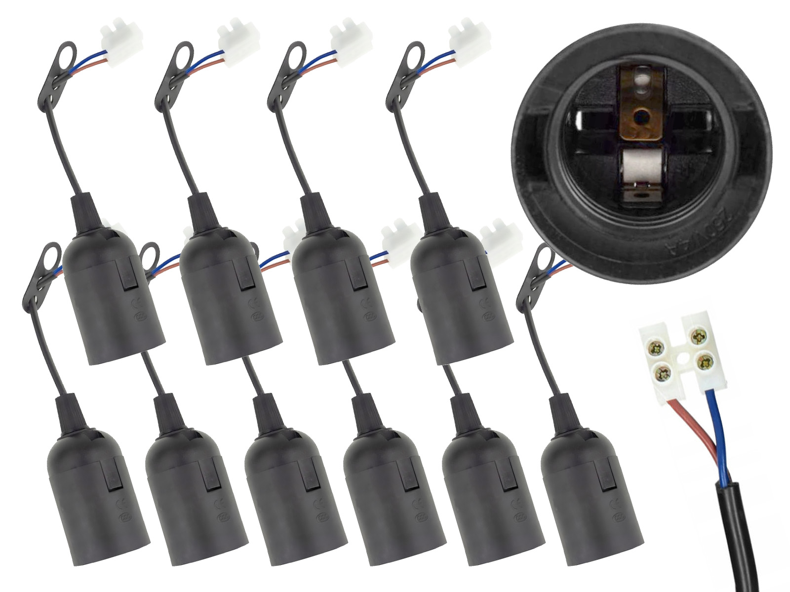 10x Gniazdo na żarówkę E27